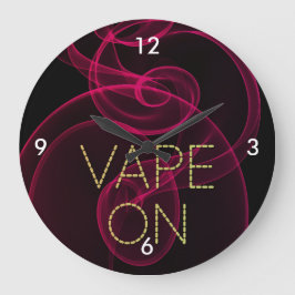 Vape op donkerroze rook grote klok