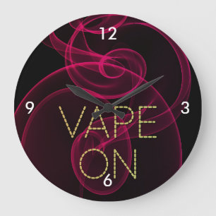 Vape op donkerroze rook grote klok