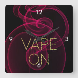 Vape op donkerroze rook grote klok