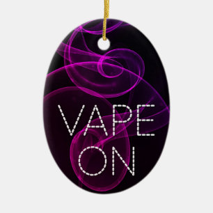 Vape op roze Paarse bogen Keramisch Ornament