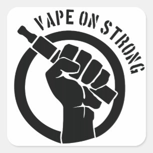 Vape op sterk vierkante sticker