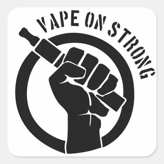 Vape op sterk vierkante sticker (Voorkant)
