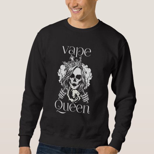 Vape Queen Schedel Gotisch Vapend Ontwerp Trui (Voorkant)