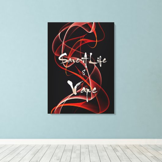 Vape Quotes Premium Verpakt Canvas Afdruk (Insitu (Houten vloer))