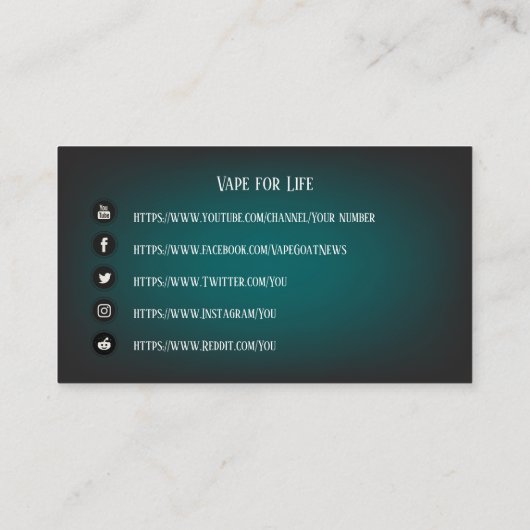 VAPE | Retro VAPE Box Business Social Media Visitekaartje (Achterkant)