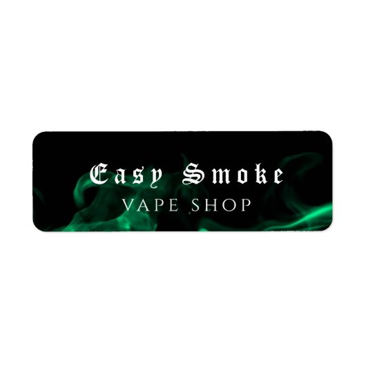 Vape Shop Green Business Etiket (Voorkant)