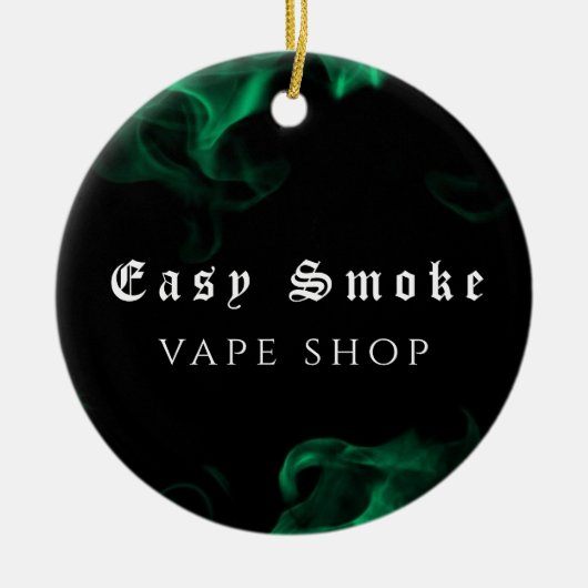 Vape Shop Groen Keramisch Ornament (Voorkant)