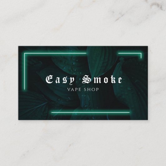 Vape Shop Neon Green Leaf Visitekaartje (Voorkant)