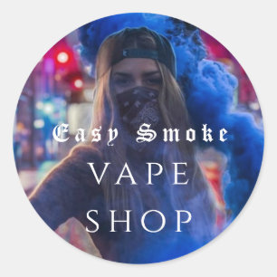 Vape Shop Rook Zwart Zakelijk Ronde Sticker