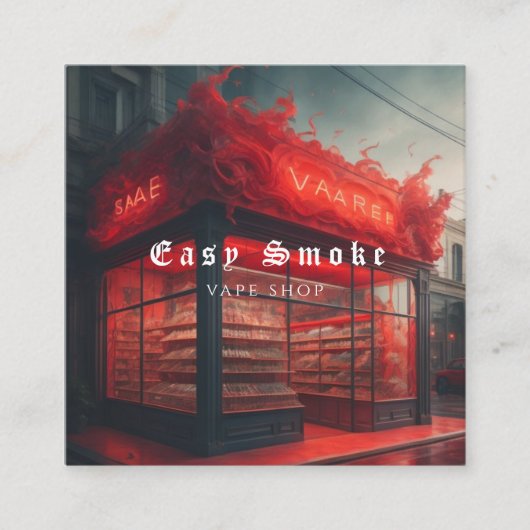 Vape Smoke Shop Store Electronic Cigarette Vierkante Visitekaartje (Voorkant)