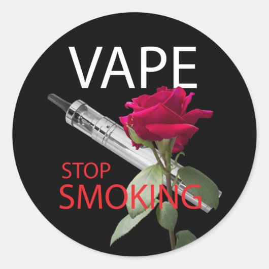 Vape. Stop met roken Ronde Sticker (Voorkant)