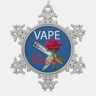 Vape. Stop met roken Tin Sneeuwvlok Ornament