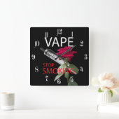 Vape. Stop met roken Vierkante Klok (Huis)