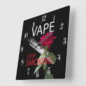 Vape. Stop met roken Vierkante Klok (Hoek)