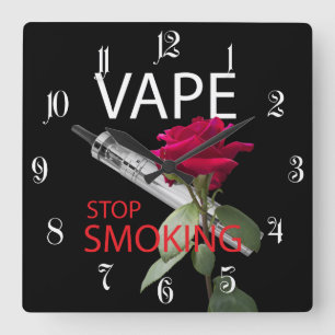Vape. Stop met roken Vierkante Klok