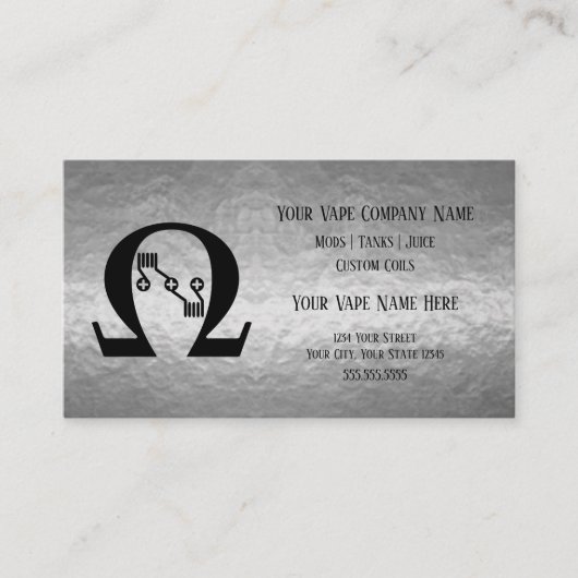 VAPE | Sub Ohm Silver Business Social Media Visitekaartje (Voorkant)