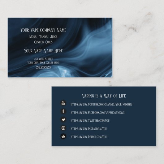 VAPE | VAPE Cloud Blue Visitekaartje (Voorkant / Achterkant)