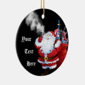 VAPE | Vaping van de kerstkerstkerstkerstman door  Keramisch Ornament (Rechts)