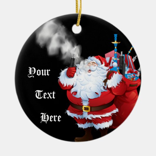 VAPE | Vaping van de kerstkerstkerstkerstman door  Keramisch Ornament (Voorkant)