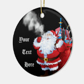 VAPE | Vaping van de kerstkerstkerstkerstman door  Keramisch Ornament (Links)