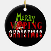 VAPE | Vaping van de kerstkerstkerstkerstman door  Keramisch Ornament (Achterkant)