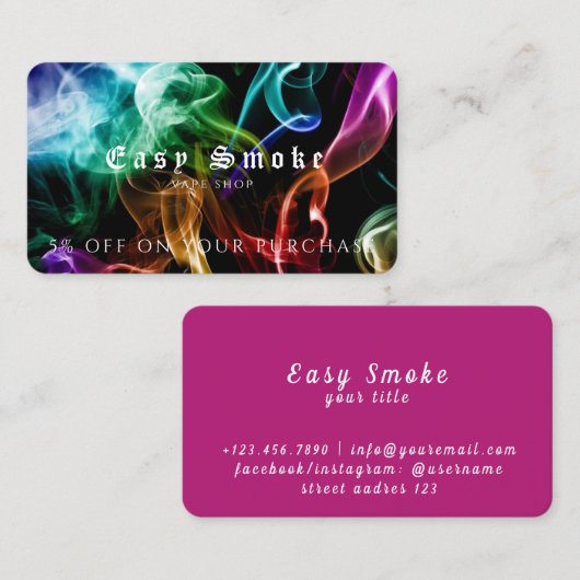 Vape Winkelen voor zakelijke korting Kaart Visitekaartje (Voorkant / Achterkant)