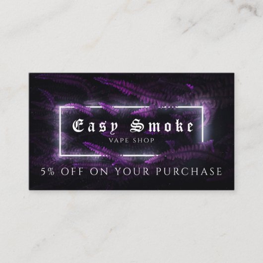 Vape Winkelen voor zakelijke korting Kaart Visitekaartje (Voorkant)