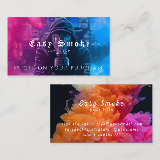 Vape Winkelen voor zakelijke korting Kaart Visitekaartje (Voorkant / Achterkant)