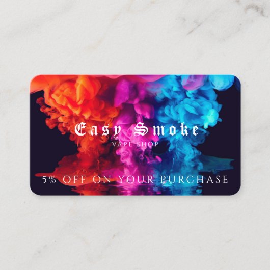 Vape Winkelen voor zakelijke korting Kaart Visitekaartje (Voorkant)