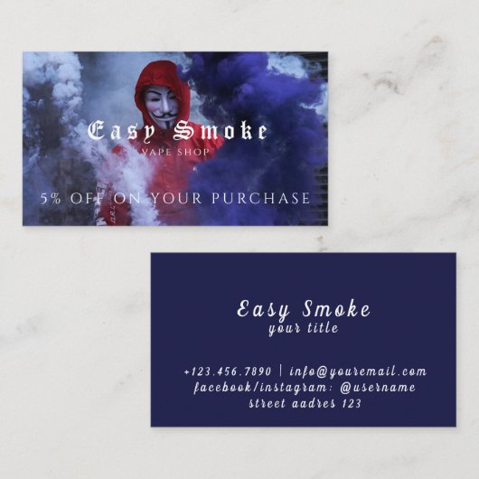 Vape Winkelen voor zakelijke korting Kaart Visitekaartje (Voorkant / Achterkant)