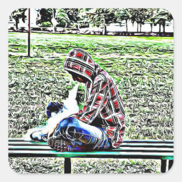 Vapende tapestickers vierkante sticker