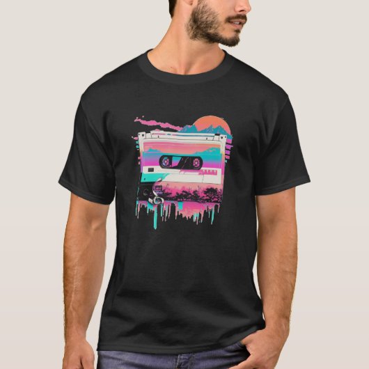Vapergolf esthetisch Cassettebandje T-shirt (Voorkant)