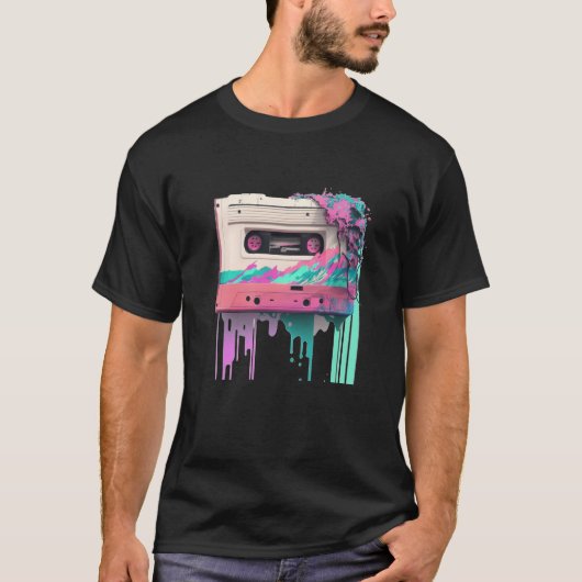 Vapergolf esthetisch Cassettebandje T-shirt (Voorkant)