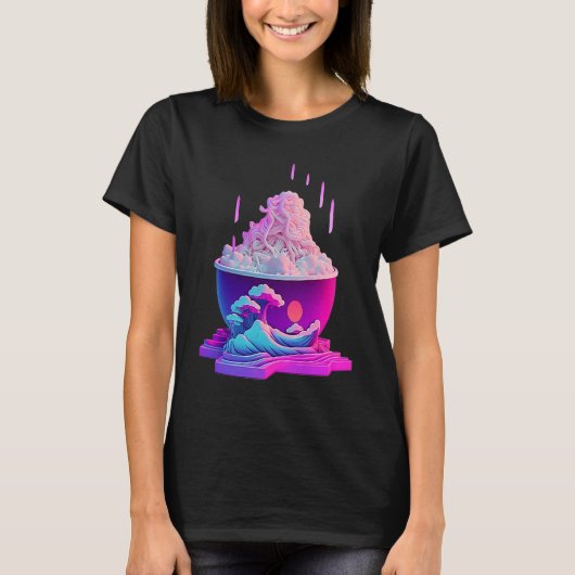 Vapergolf esthetisch glitch palm regolffynthwav t-shirt (Voorkant)