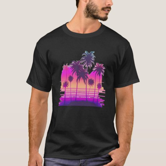 Vapergolf esthetisch glitch palm regolffynthwav t-shirt (Voorkant)