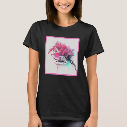 Vapergolf esthetisch glitsgolf Synthwave 8 T-shirt (Voorkant)