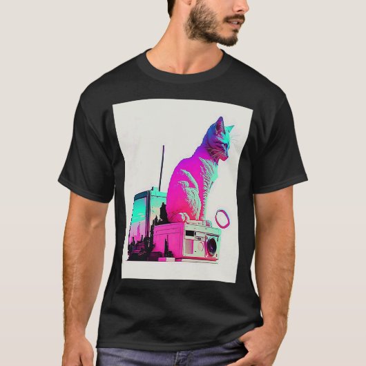 Vapergolf esthetisch glitskramp synthgolf t-shirt (Voorkant)