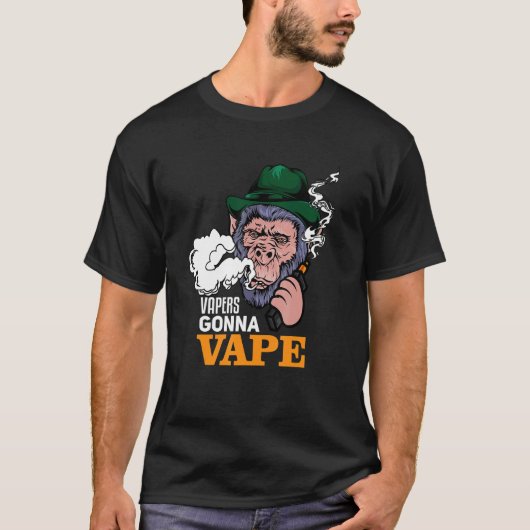 Vapers Gonna Vape Gorilla Monkey die een MOD vasth T-shirt (Voorkant)