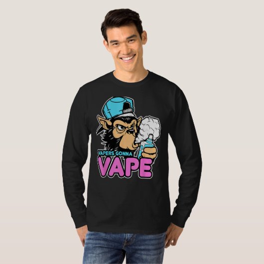 Vapers Gonna Vape Gorilla Vape T-shirt (Voorkant volledig)