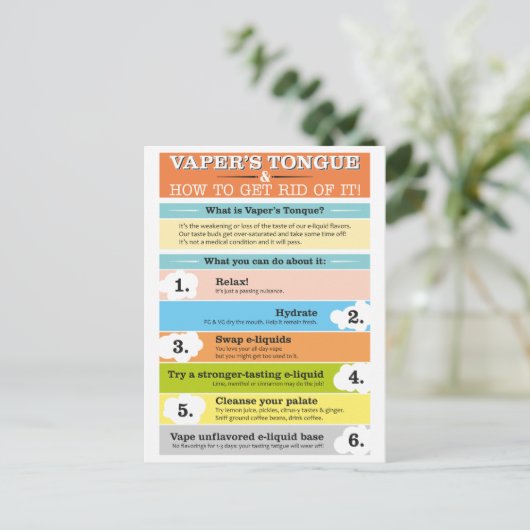 Vaper's Tongue Infographic Briefkaart (Staand voorkant)