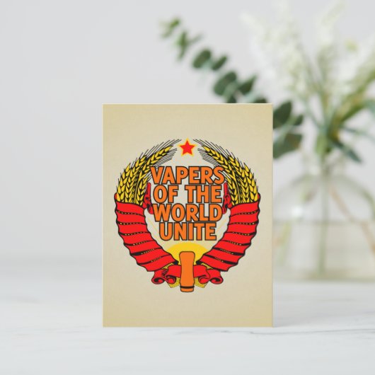Vapers van de Wereld Unite Briefkaart (Staand voorkant)