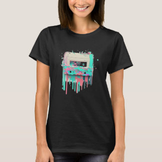 Vaperwave Aesthetic Glitch Cassette Tape Retrowave T-shirt