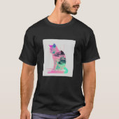 Vaperwave Aesthetic Glitch Cat Retrowave Synthwave T-shirt (Voorkant)