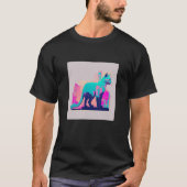 Vaperwave Aesthetic Glitch Cat Retrowave Synthwave T-shirt (Voorkant)