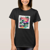 Vaperwave Aesthetic Glitch Great Wave Retrowave Sy T-shirt (Voorkant)