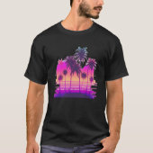 Vaperwave Aesthetic Glitch Palm Retrowave Synthwav T-shirt (Voorkant)