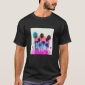 Vaperwave Aesthetic Glitch Palm Retrowave Synthwav T-shirt (Voorkant)