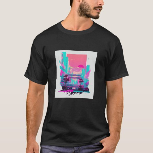 Vaperwave Aesthetic Glitch Retrowave Synthwave  11 T-shirt (Voorkant)