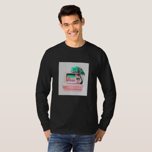 Vaperwave Aesthetic Glitch Retrowave Synthwave 12 T-shirt (Voorkant volledig)