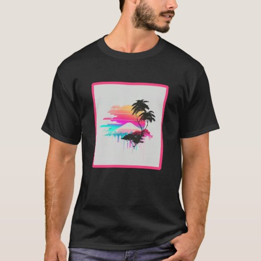 Vaperwave Aesthetic Glitch Retrowave Synthwave  2 T-shirt (Voorkant)